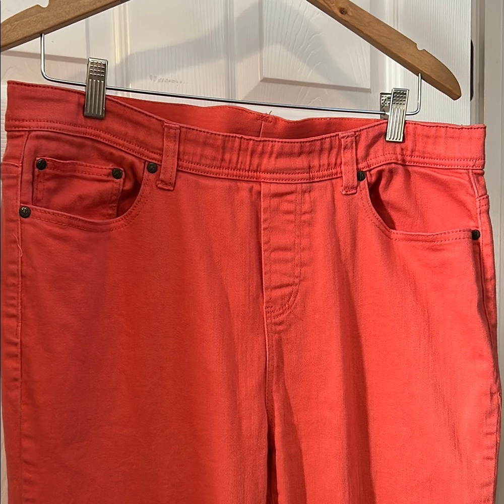 Vibrant Diane Gilman Coral Jeans